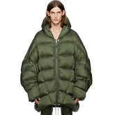 Rick Owens Women's Men's Fall And Winter Green Oversized Down Jacket Luxury Temperament Simple Trend Warm Down Jacket Ngvp #2498
