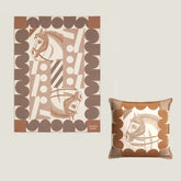 Hermes Cheval Joker blanket Autumn/winter Fashion Classic Color Block Poker Pattern Jacquard Knit Wool Blanket Recipe Style Cushion Set Home Accessories #79138