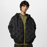 Louis Vuitton MONOGRAM Quilted Hooded Belted Jacket Women's And Men's Autumn and Winter Embroidered Letter Printed Solid Color Hooded Zipper Long Sleeve Cotton Jacket #76429
