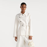 Dior Women's Spring/Autumn Silk-Blend Solid Color Belted Lapel Single-Breasted Slim-Fit Long-Sleeved Blazer Jacket Ngvp #2271