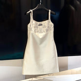 MiuMiu Women's Summer Beaded Rhinestone Embellished Halter Dresses #76793
