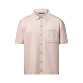Louis Vuitton Men's Spring And Summer Solid Color Cotton Single Breasted Short Sleeved Shirt #75644