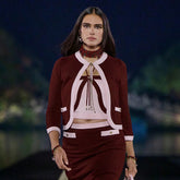 Chanel Women's Spring And Summer Pink Blue Green Splicing Knitted Cardigan Fashion Simple Temperament Elegant Short Jacket Ngvp #2226