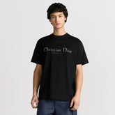 Dior Summer Men's And Women's Fashion Casual Crew Neck Pullover Solid Color Christian Dior Couture Print Relaxed Fit Cotton Short Sleeve T-Shirt #79157
