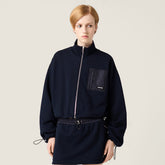MiuMiu Navy Zippered Fleece Jacket #377463