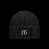 Moncle X Rickowen Men's and Women's Black Cashmere Pompom Hat Cap #97923