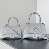 Balenciaga Hourglass Women's Solid Color Full Rhinestone Printed Hourglass Bag Tote Shoulder Crossbody Bags #76123