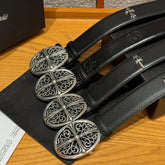 Chrome Herats Church Rivet Cowhide Belt #334670
