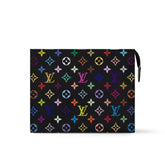 Louis Vuitton LV x TM Women's Colorful Logo Print Zipper Closure Coated Canvas Clutch Bag Bags #75164