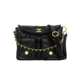 Chanel Supple Twins Women's Solid Color Diamond Pattern Gold Buckle Chain Glossy Cowhide Shoulder Crossbody Bag Bags #76371