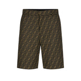 Fendi Men's Summer Solid Colour Letter Logo Print Bermuda Shorts Pants #75239