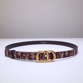 Dior Men's and Women's Logo Logo Smooth Buckle Calfskin Leather Wide 2cm Belt #76368