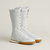 Hermes Lace Up Women's Spring/Fall Fashion Casual Round Toe Lace Up Suede High Top Flat Sneakers Shoe #79377
