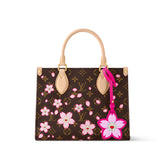 Louis Vuitton Lv X Tm Onthego Women's Brown Old Flower Full Printing Removable Adjustable Shoulder Strap Coated Canvas Splicing Cowhide Tote Bag Shopping Bags Shoulder Crossbody Handbags #76637
