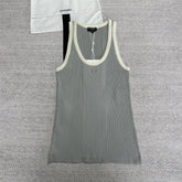 Chanel Women's Summer Solid Color Cotton Knitted Round Neck Tank Top #77363