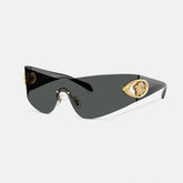 Versace Men's Eclipse Wrap Sunglasses Vintage Solid Color Metal Irregular Full Rim Glasses #77856