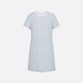 Dior ? Women's Spring/Summer Fashion Casual Round Neck Simple Elegant Rattan Check Short Sleeve Dress #79562