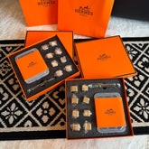 Hermes Monogrammed Solid Color Stainless Steel Ice Cube Gift Set #75629