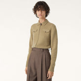 Loro Piana Women's FW25 Parksville Women's Jacket Ribbed Lapel Zippered Long-sleeve Cashmere Sweater #332302