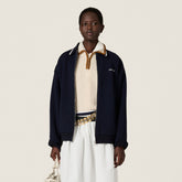 MiuMiu Men's and Women's Spring/Summer Fashion Casual Solid Color Collared Polo Neck Zipper Logo Letter Embroidered Jacket #78397