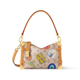 Louis Vuitton Side Trunk Women's Flight Mode Vintage Iconic Monogrammed Coated Canvas Shoulder Crossbody Tote Bag Bags #76936