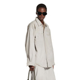 Balenciaga WORKWEAR Men's and Women's Spring/Fall Fashion Casual Collared Single Breasted Patchwork Plaid Lined Double Layer Long Sleeve Shirt-Style Jacket Shirt #78796