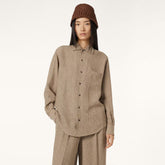 Loro Piana Andr¨¦ Women's Shirt Women's Cotton-linen Button-down Shirt Straight-leg Wide-leg Pants Fashionable. Stylish. And Comfortable Suit Set Ngvp #2178