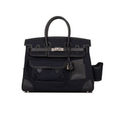 Hermes Women's Birkin Vintage Color Spelling Silver Buckle Platinum Bag Fashion Canvas Bags Spelling Swift Cowhide Handbag H079238CKAA Handcrafted Leather Bag From The Original Factory's Premium Custom Collection Ngvp #9454