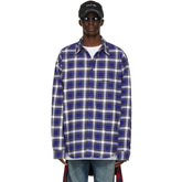 Men's Spring/Fall Fashion Casual Collared Single Breasted Checkered Wool Blend Cotton Shirt Jacket #79572