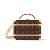 Louis Vuitton Women's Brown Letter Print Removable Adjustable Shoulder Strap Coated Canvas Tote Bag Crossbody Bags #77659