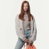 Chanel Women's Waist-Defining Single-Breasted Colorful Knit Cotton Long-Sleeve Cardigan Jacket Ngvp #2374