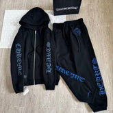 Chrome Hearts Blue Sanskrit Letters Waffle Lining Hooded Sweatshirt Pants #375714