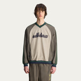 Adidas x Brain Dead Men's Spring/Summer Autumn Retro Color Contrasting Sports V-neck Hoodie Logo Long Sleeve Sweatshirt #81714