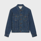 Celine Men's And Women's Spring And Autumn Solid Color Letter Print Single Breasted Long Sleeved Denim Jacket #77737