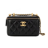 Chanel Women's Classic Fashion Solid Color Logo Sand Gold Buckle Zipper Chain Shoulder Bag Crossbody Bag Bags#78225