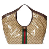 Gucci Spring/summer 2026 Women's Collection Gucci Giglio large Tote Bag Sand-colored Canvas Lining Diamond Quilted Pattern Detachable Pouch Adjustable Shoulder Strap Lady Bags #197238