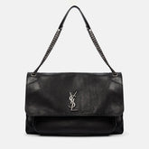 SAINT LAURENT Women's Monogram Logo Chain Grained Lambskin Niki Tote Vintage Black Oversized Bags #71456