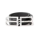 Balenciaga Men's Fashion Classic Logo Smooth Buckle Design Leather Belt Accessories #78739