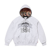 SUPREME X MM6 MAISON MARGIELA Men's Spring/Autumn Solid Colour Letter Print Hooded Skull Ghost Fire Print Zipper Long Sleeve Hooded Jacket #77861