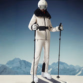 Moncler Women's Fall And Winter Outdoor Skiwear Hair Collar Zipper Jacket Fashion Trend Casual Warm Ski Sportswear Straight Pants Suit Set #81624