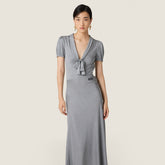 MiuMiu Grey Silk Jersey Dress #375483