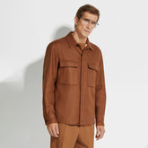 Ermenegildo Zegna Oasi Lino Shirt Jacket Men's Spring And Summer Lapel Single-breasted Pocket Temperament Shirt Simple Commuter Jacket Ngvp #1185