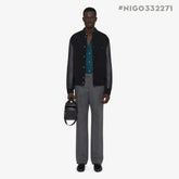 Givenchy Men's Patchwork Crew Neck Single Breasted Logo Long Sleeve Jacket Black #332271