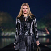 Chanel Women's Spring/Autumn Single-Breasted Sheepskin Leather Solid Color Stand-Up Collar Long Sleeve Jacket Ngvp #2155