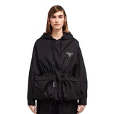 Prada Women's Spring/Autumn Solid Colour Nylon Fabric Hooded Zipper Long Sleeve Jacket #77165