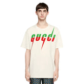 Gucci Men's Summer Blade Letter Print Round Neck Solid Color Cotton Short Sleeve T-Shirt #75156