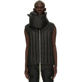 Rick Owens Men's And Women's Fall And Winter Quilted Design Down Jacket Bib Undershirt Jacket Zipper Black Trend Vest Jacket Ngvp #2612