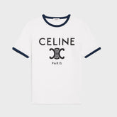 Celine Women's Logo Printed Summer Cotton Jersey Solid Color Round Neck Short Sleeve T-Shirt #81169