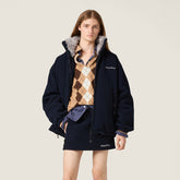 MiuMiu Women's Embroidered Logo Stand Collar Solid Color Zipper Long Sleeve Puffer Down Jacket For Fall/Winter #81558