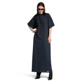 Balenciaga NAIL POLISH Women's Summer Fashion Casual Solid Color Round Neck Letter Print Short Sleeve Extra Long T-Shirt Dress #78255
